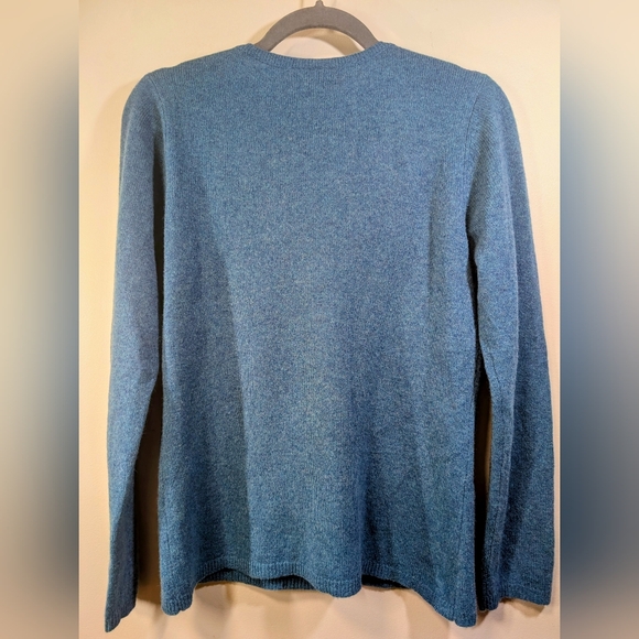 Ann Taylor 100% Cashmere V-Neck Sweater - Teal Blue - Size M - Picture 5 of 5